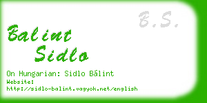 balint sidlo business card